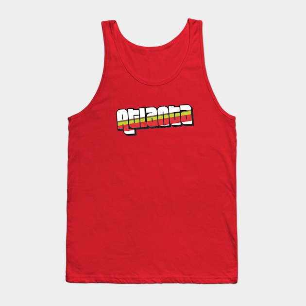 Retro Atlanta Word Art with Stripes Tank Top by SLAG_Creative